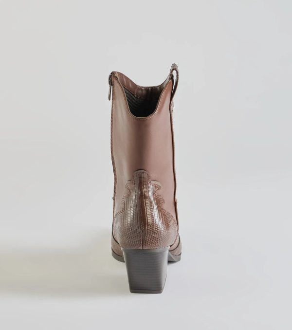 Edgy-Chic Faux Leather Western Booties - Image 8