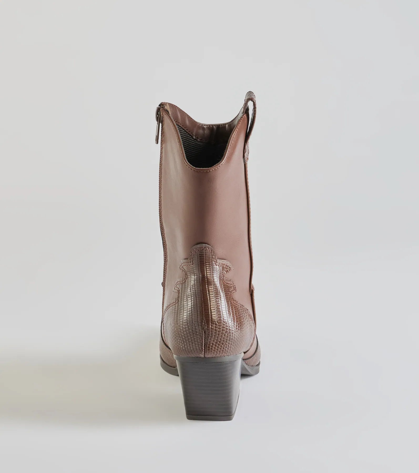 Edgy-Chic Faux Leather Western Booties - Image 8