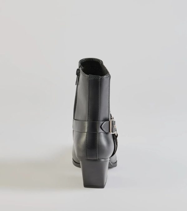Sleek Strut Moto Western Ankle Booties - Image 4