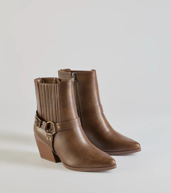Sleek Strut Moto Western Ankle Booties - Image 9