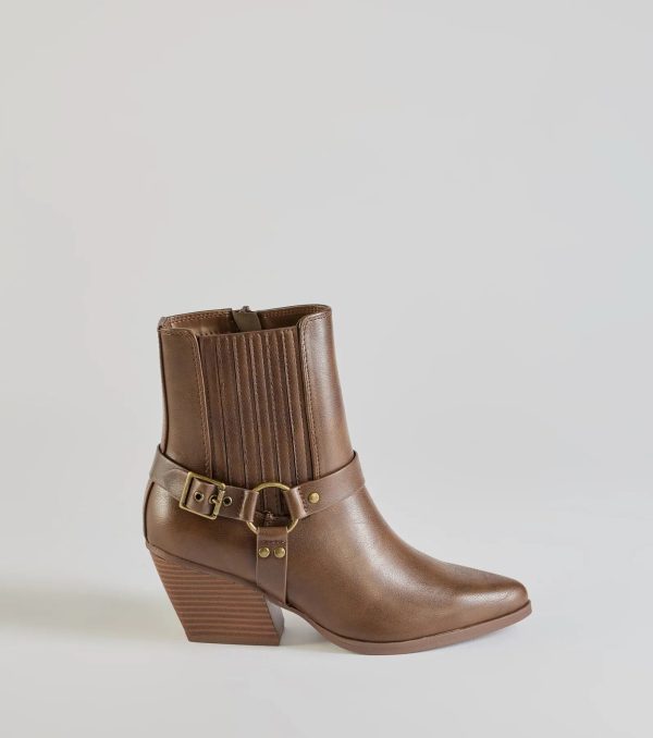 Sleek Strut Moto Western Ankle Booties - Image 10