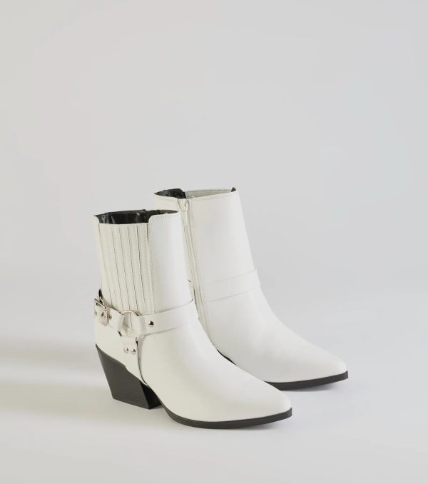 Sleek Strut Moto Western Ankle Booties - Image 5