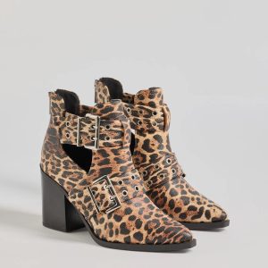 Edgy Stride Buckle Strap Ankle Booties