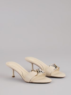 Double Take Hardware Kitten Mules