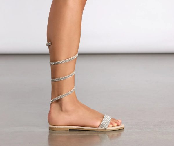 Wrapped In Rhinestones Wrap Sandals - Image 9