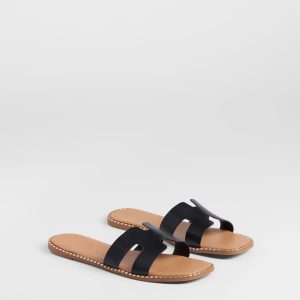 Simply Chic Cutout Strap Flat Sandals