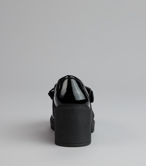 Gloss And Bow Block Heel Loafers - Image 3