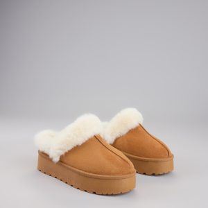 Cozy Girl Platform Faux Fur Slippers