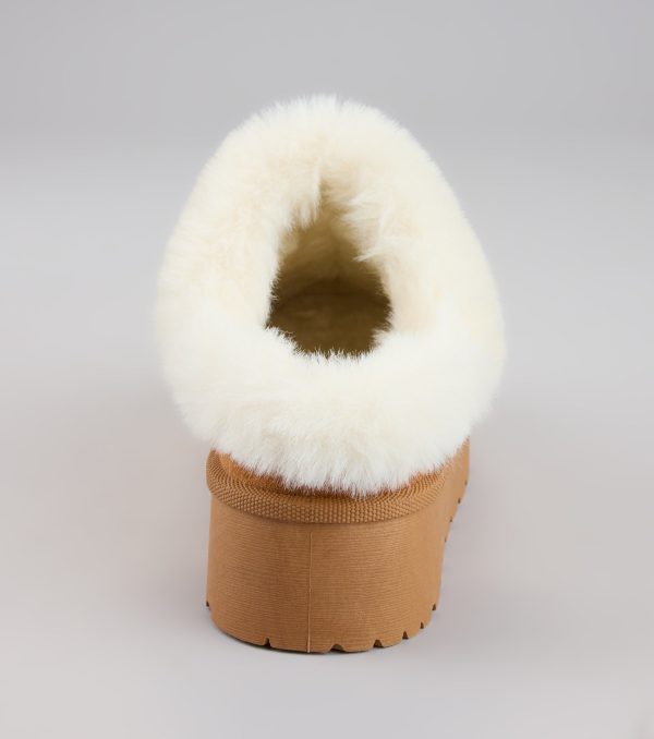Cozy Girl Platform Faux Fur Slippers - Image 4