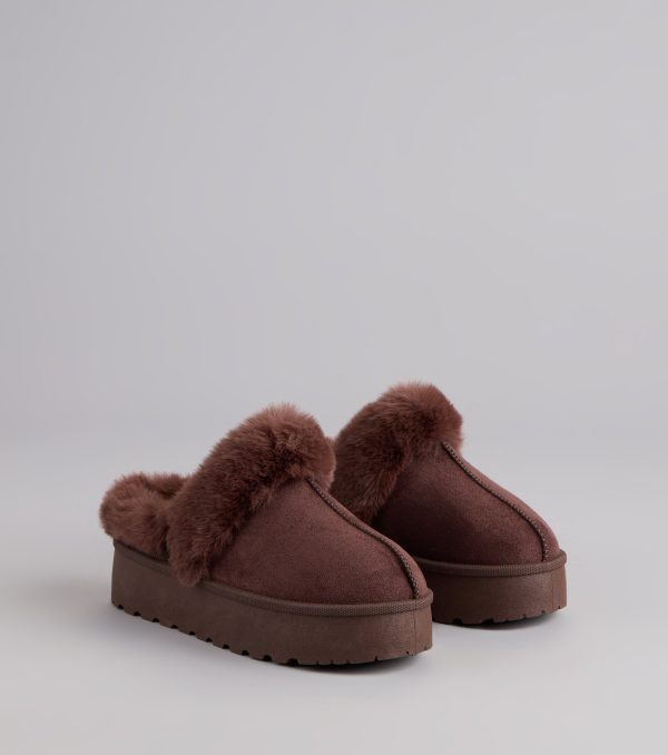 Cozy Girl Platform Faux Fur Slippers - Image 5