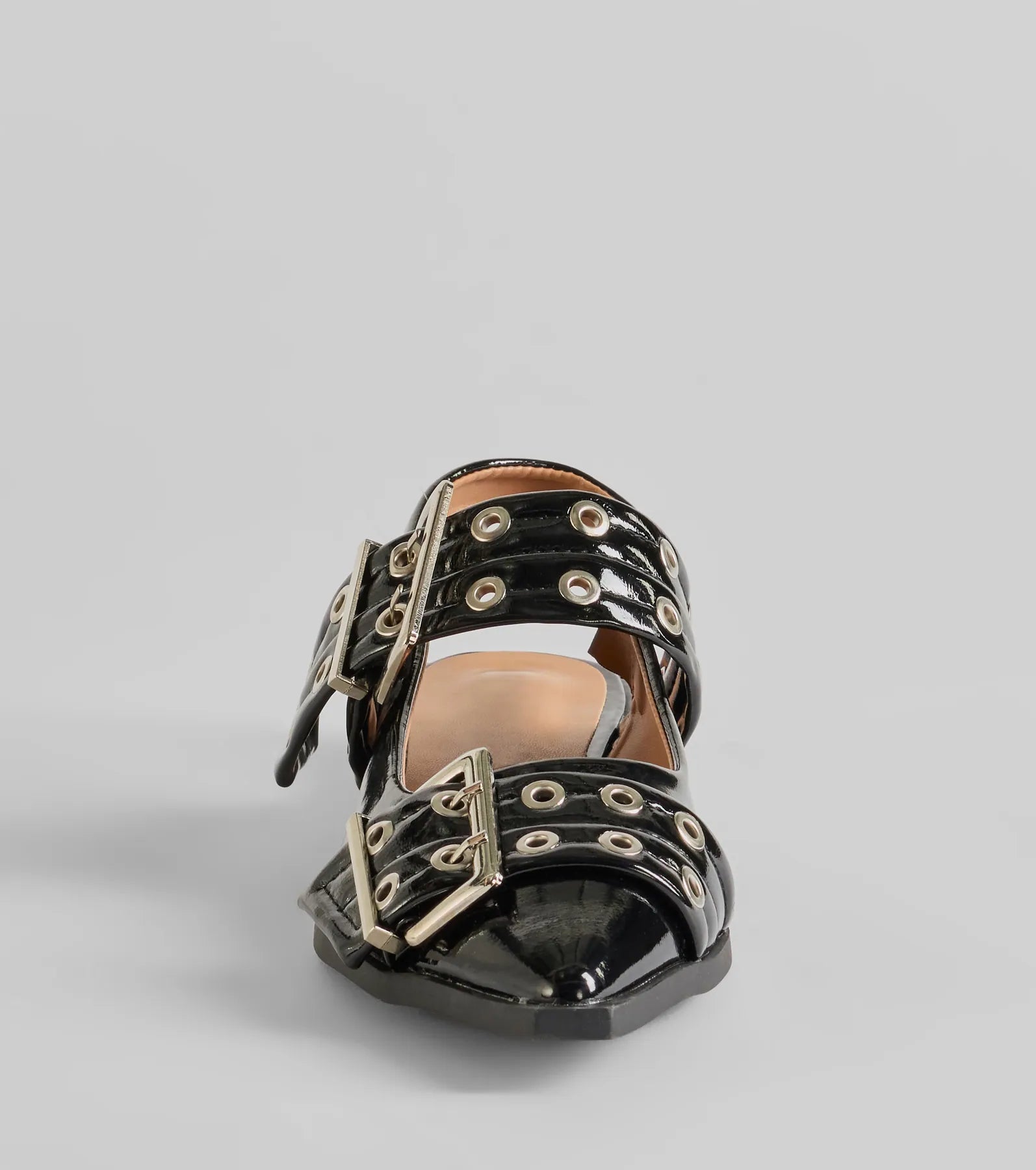 Trendy Look Pointed Toe Buckle Slingback Flats - Image 3