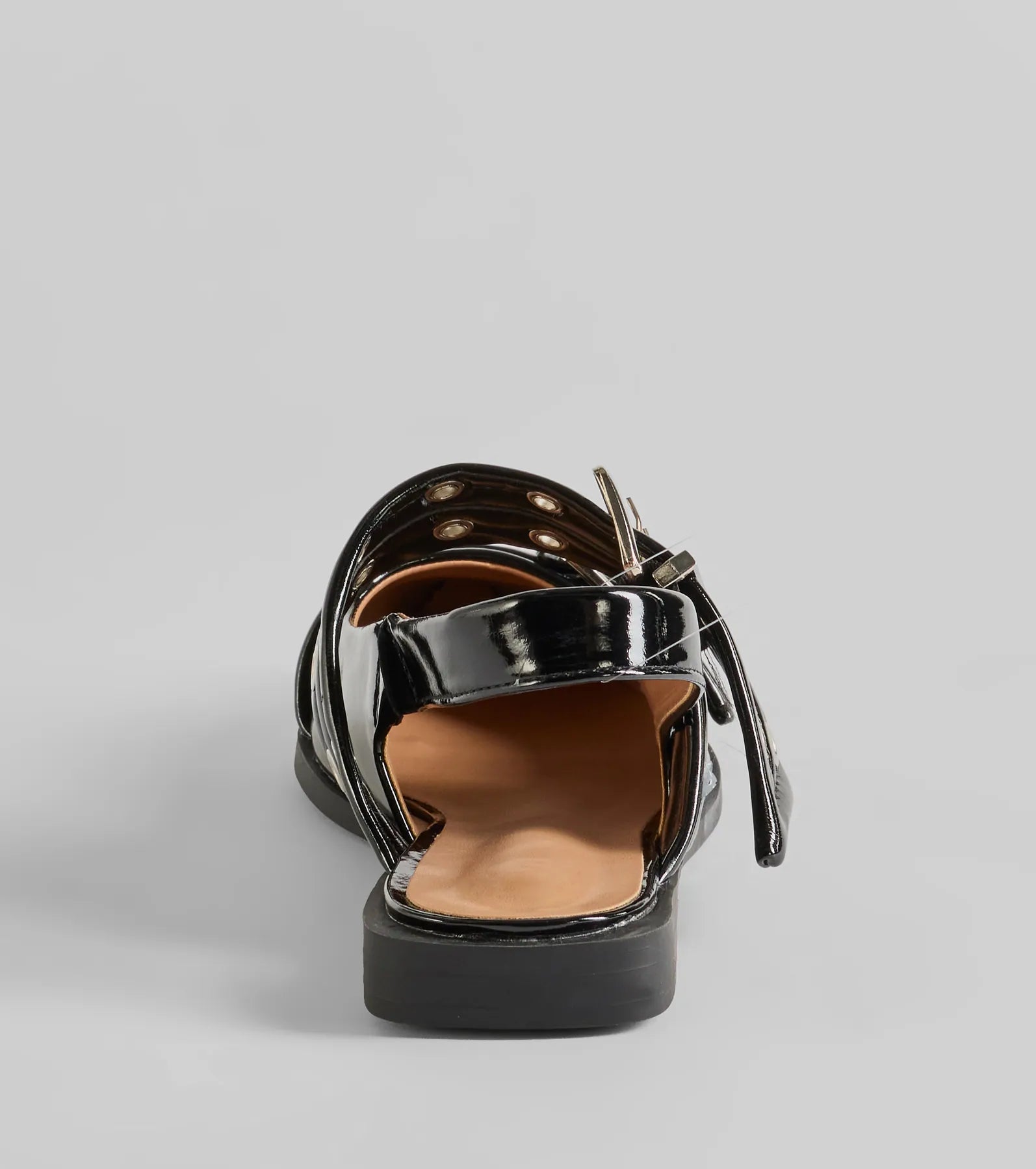 Trendy Look Pointed Toe Buckle Slingback Flats - Image 4