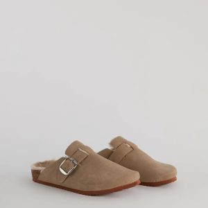 Cozy Up Faux Sherpa Lined Buckle Strap Clogs