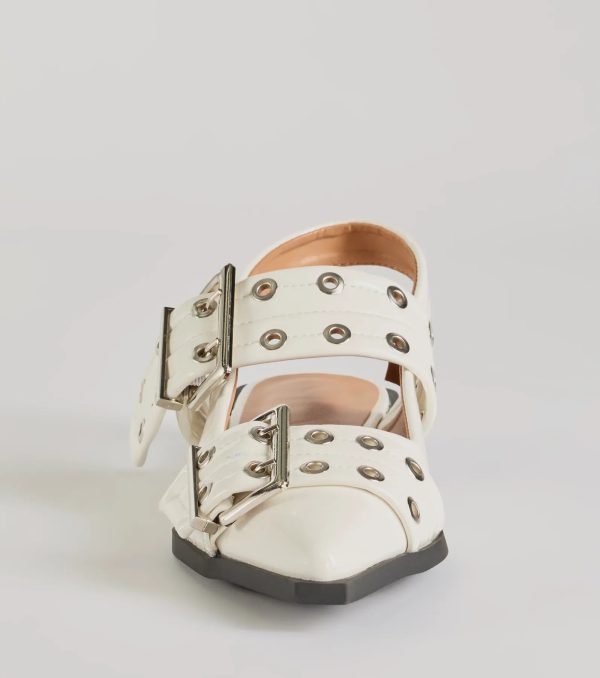 Trendy Look Pointed Toe Buckle Slingback Flats - Image 13