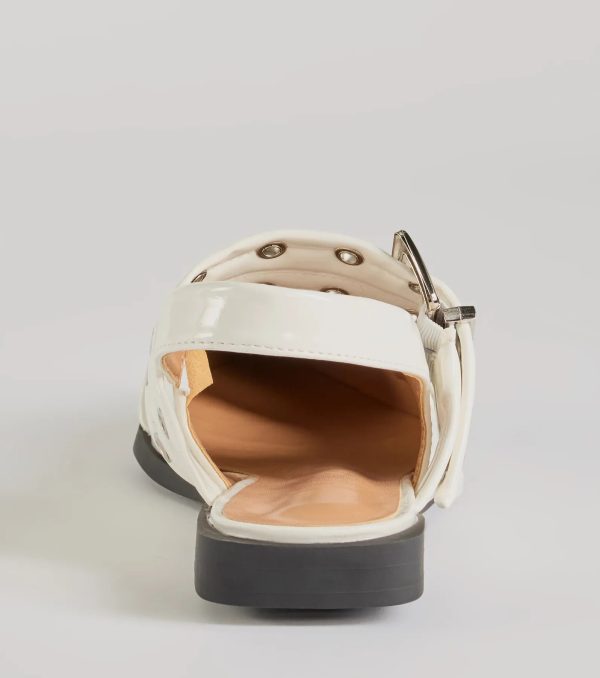 Trendy Look Pointed Toe Buckle Slingback Flats - Image 14