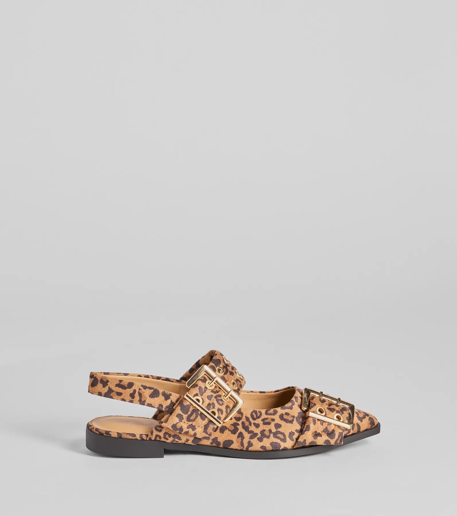 Sassy Stride Leopard Print Buckle Strap Flats - Image 2
