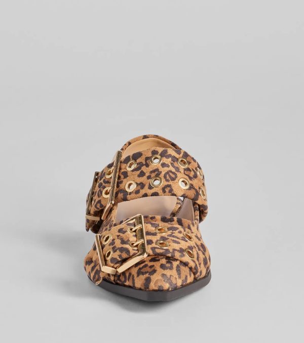 Sassy Stride Leopard Print Buckle Strap Flats - Image 3