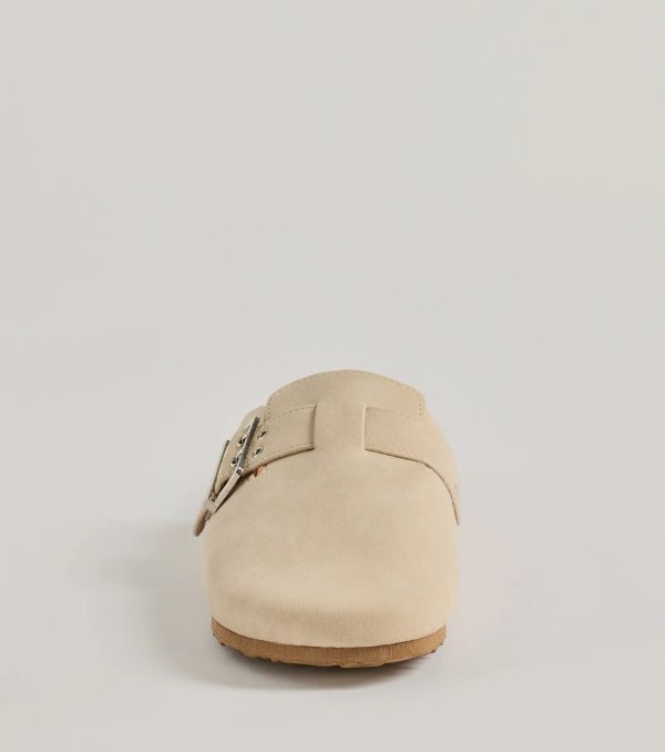 Casual Trend Faux Suede Slip-On Clogs - Image 7