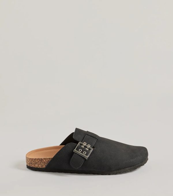 Casual Trend Faux Suede Slip-On Clogs - Image 2