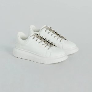 Glam Squad Faux Leather Rhinestone Sneakers