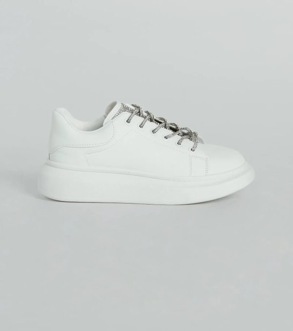 Glam Squad Faux Leather Rhinestone Sneakers - Image 2