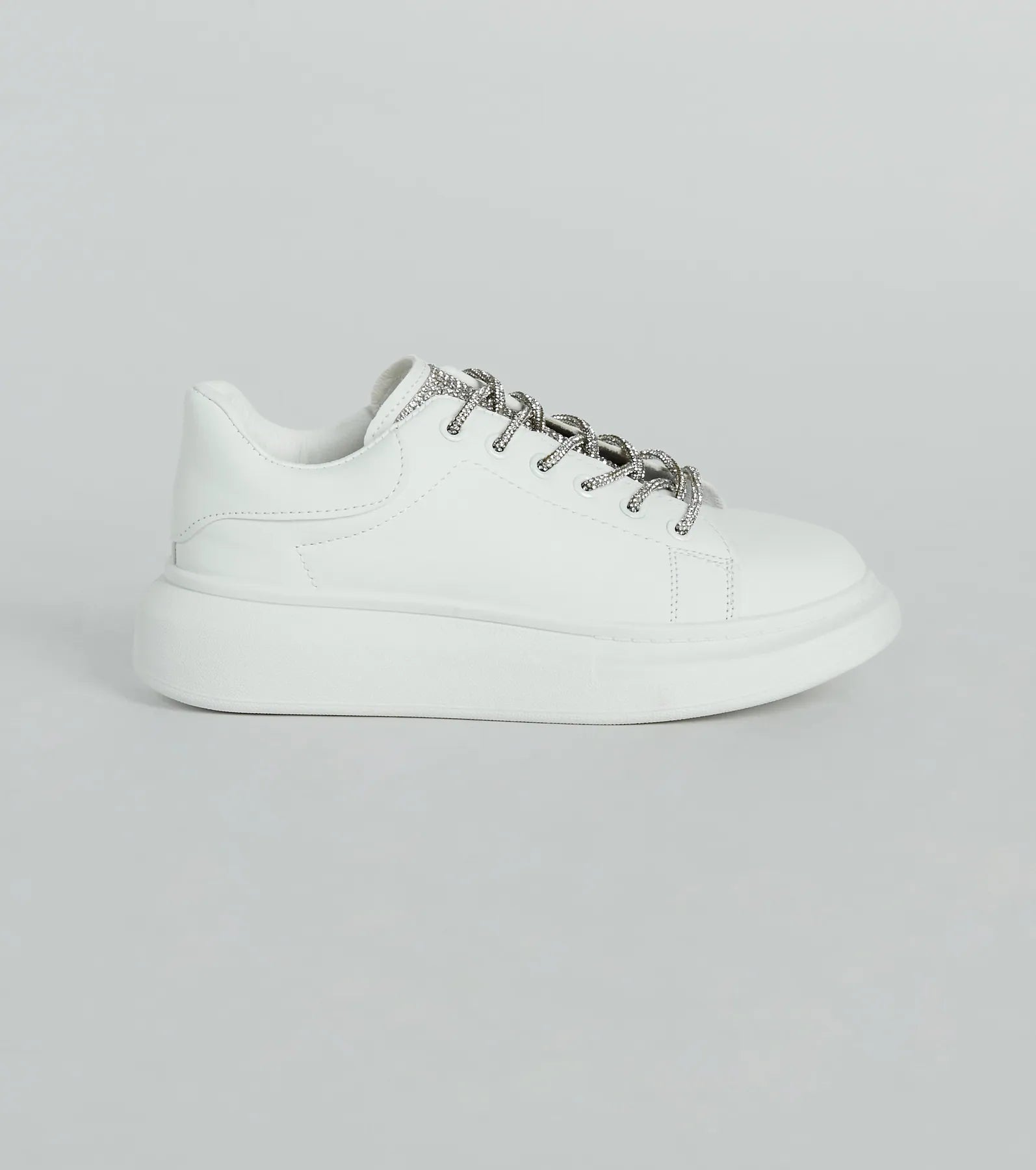 Glam Squad Faux Leather Rhinestone Sneakers - Image 2