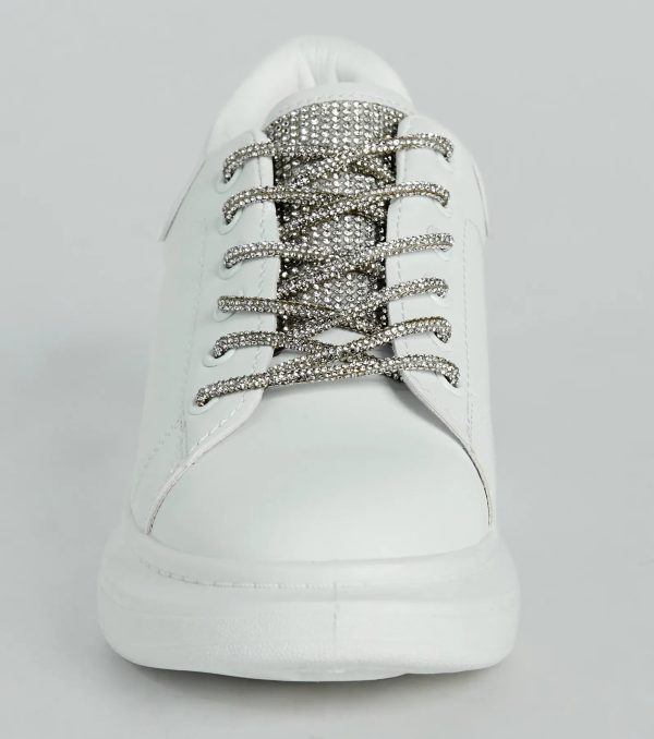 Glam Squad Faux Leather Rhinestone Sneakers - Image 3