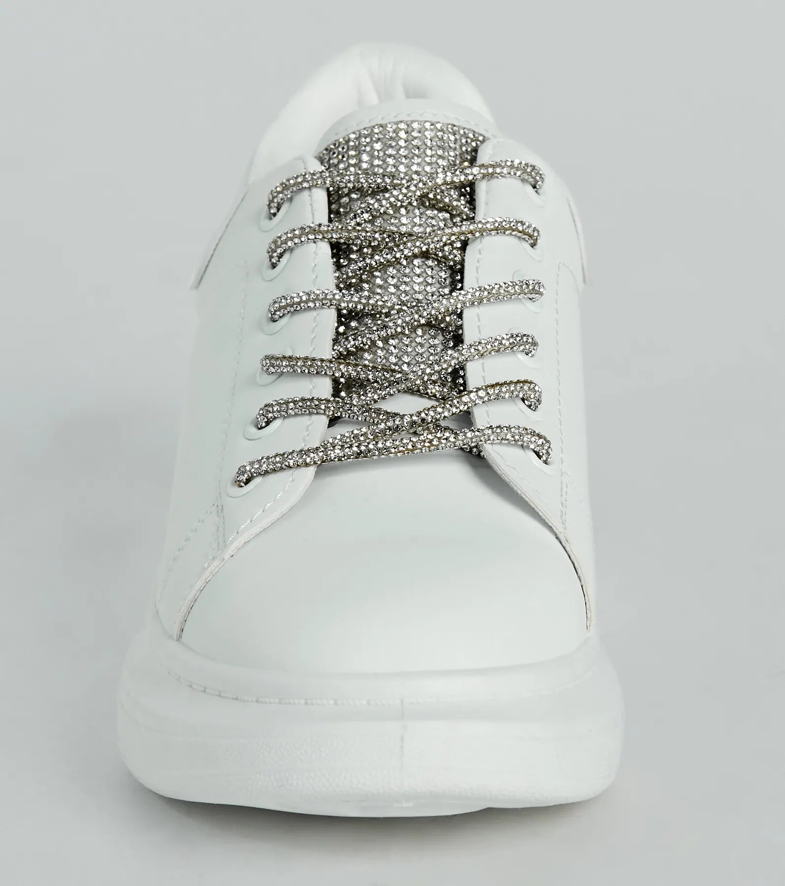 Glam Squad Faux Leather Rhinestone Sneakers - Image 3