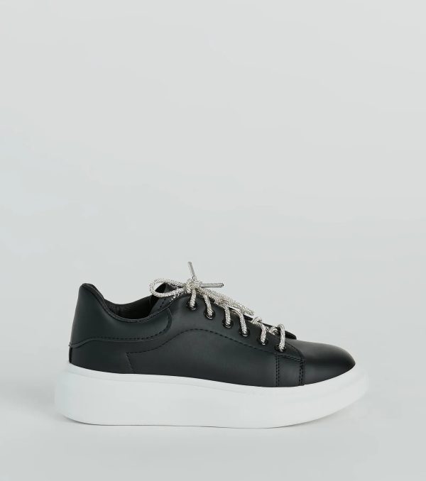 Glam Squad Faux Leather Rhinestone Sneakers - Image 6