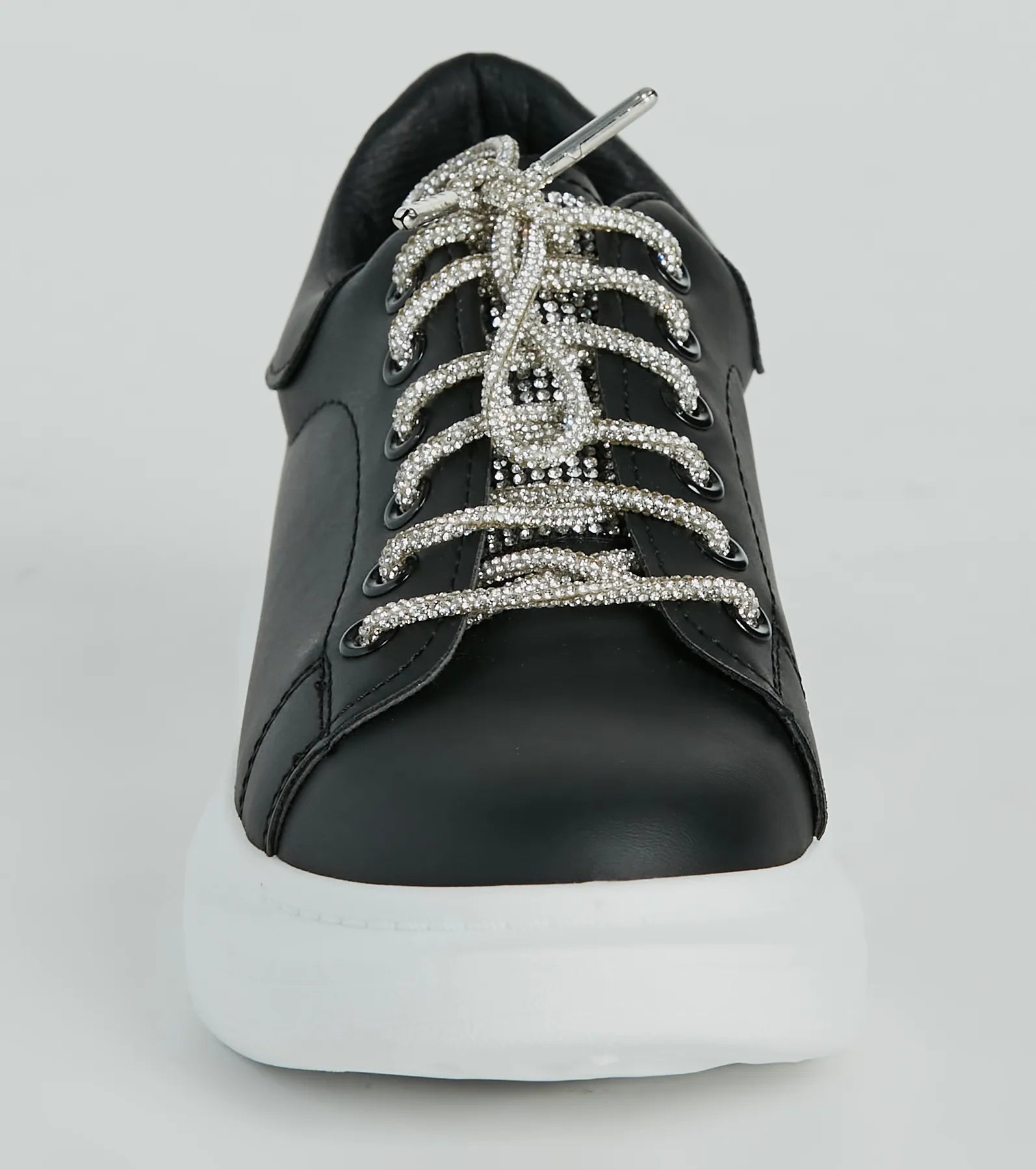Glam Squad Faux Leather Rhinestone Sneakers - Image 7