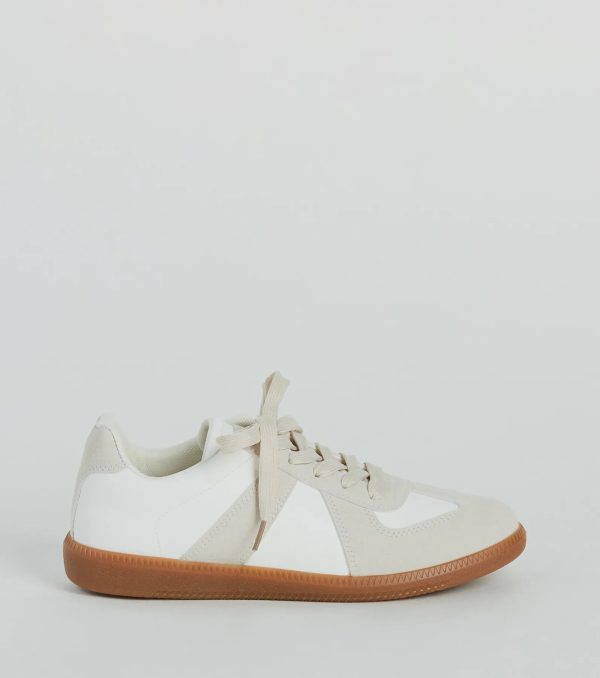 Casual Stand Out Faux Leather Suede Sneakers - Image 2