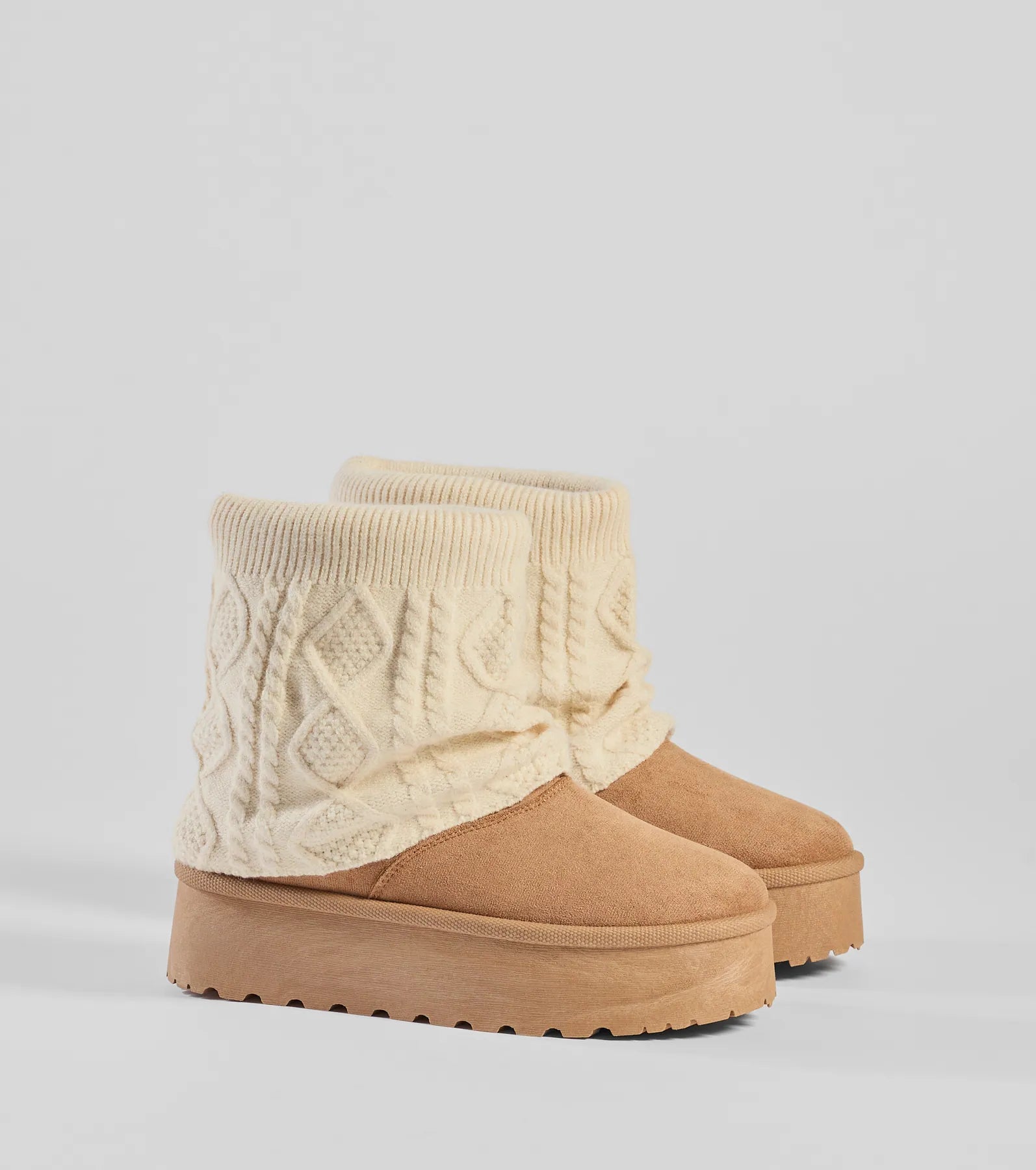 Cozy Vibes Cable Knit Platform Slippers - Image 5
