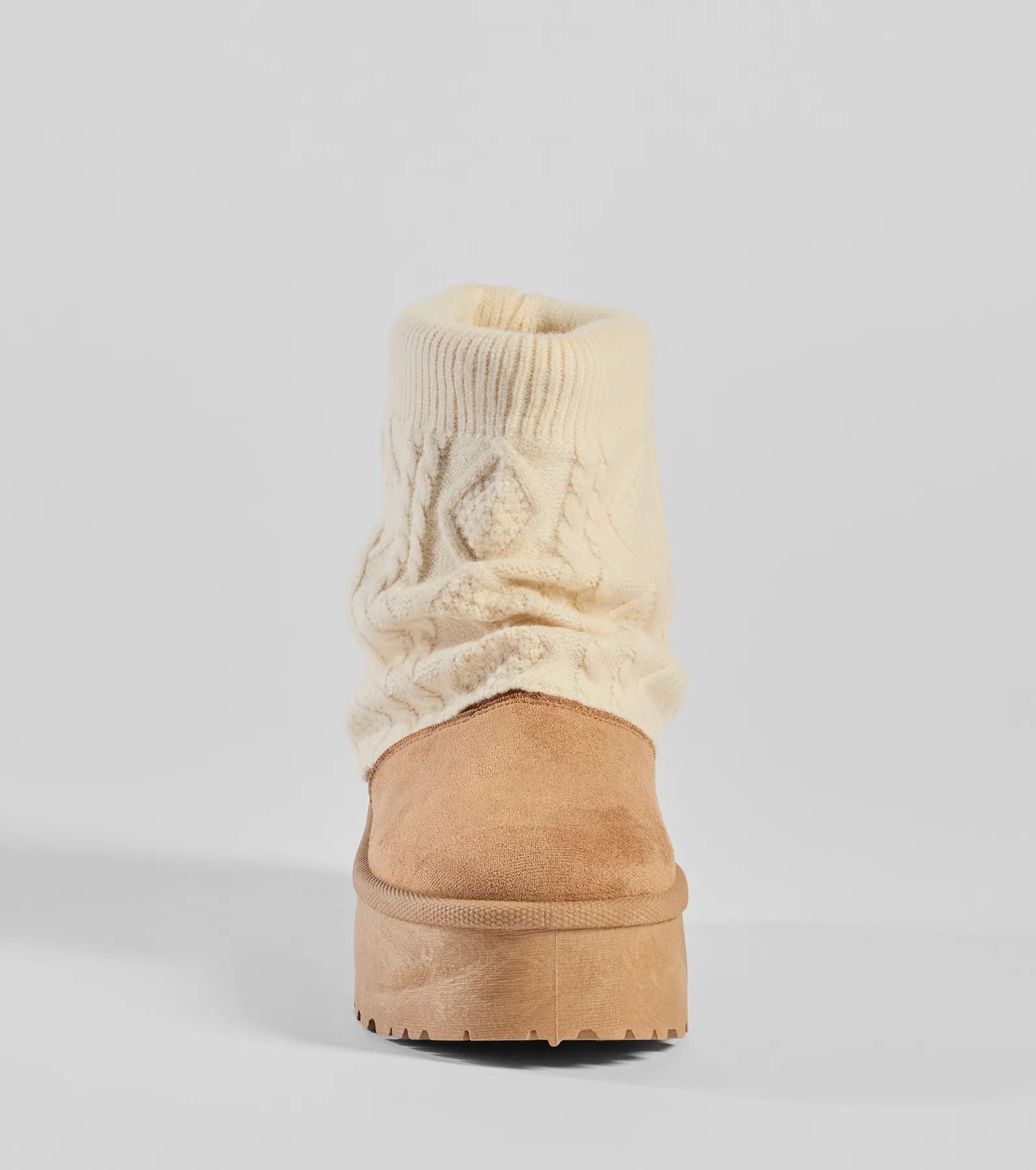 Cozy Vibes Cable Knit Platform Slippers - Image 7