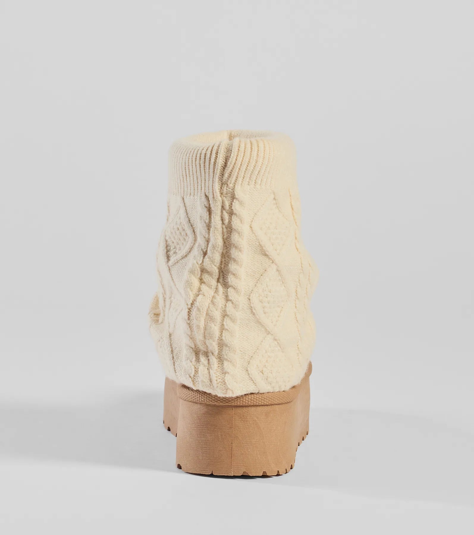 Cozy Vibes Cable Knit Platform Slippers - Image 8
