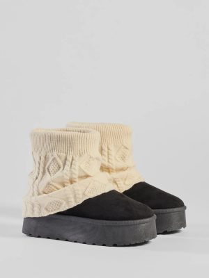 Cozy Vibes Cable Knit Platform Slippers