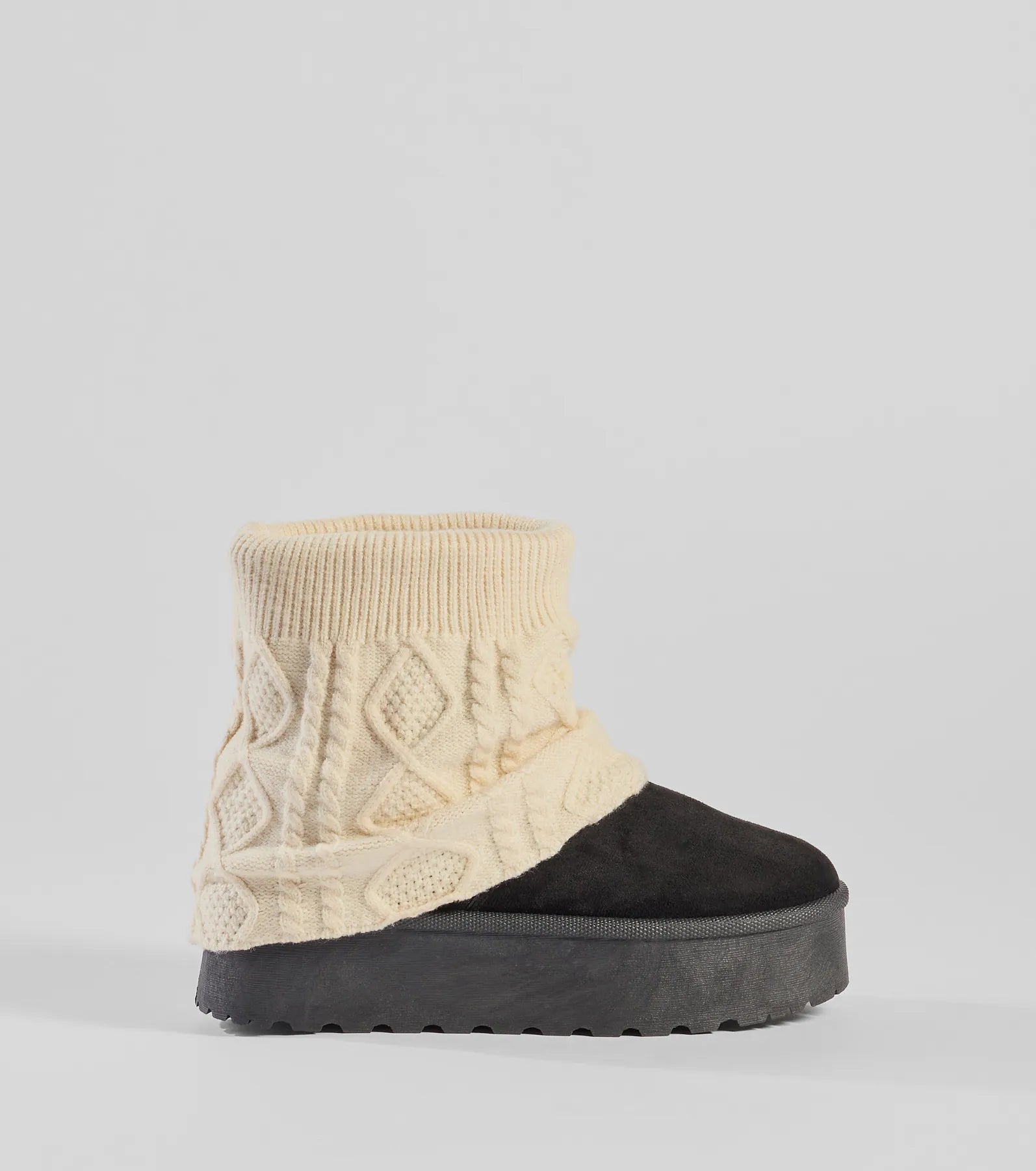 Cozy Vibes Cable Knit Platform Slippers - Image 2