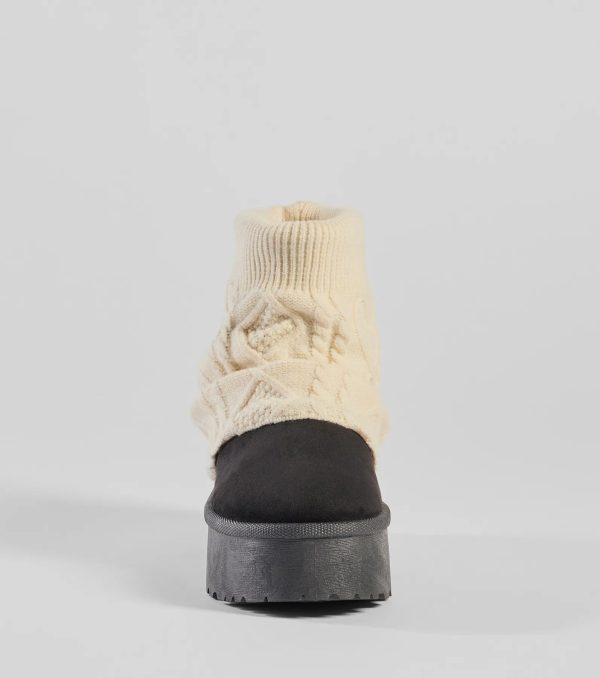 Cozy Vibes Cable Knit Platform Slippers - Image 3