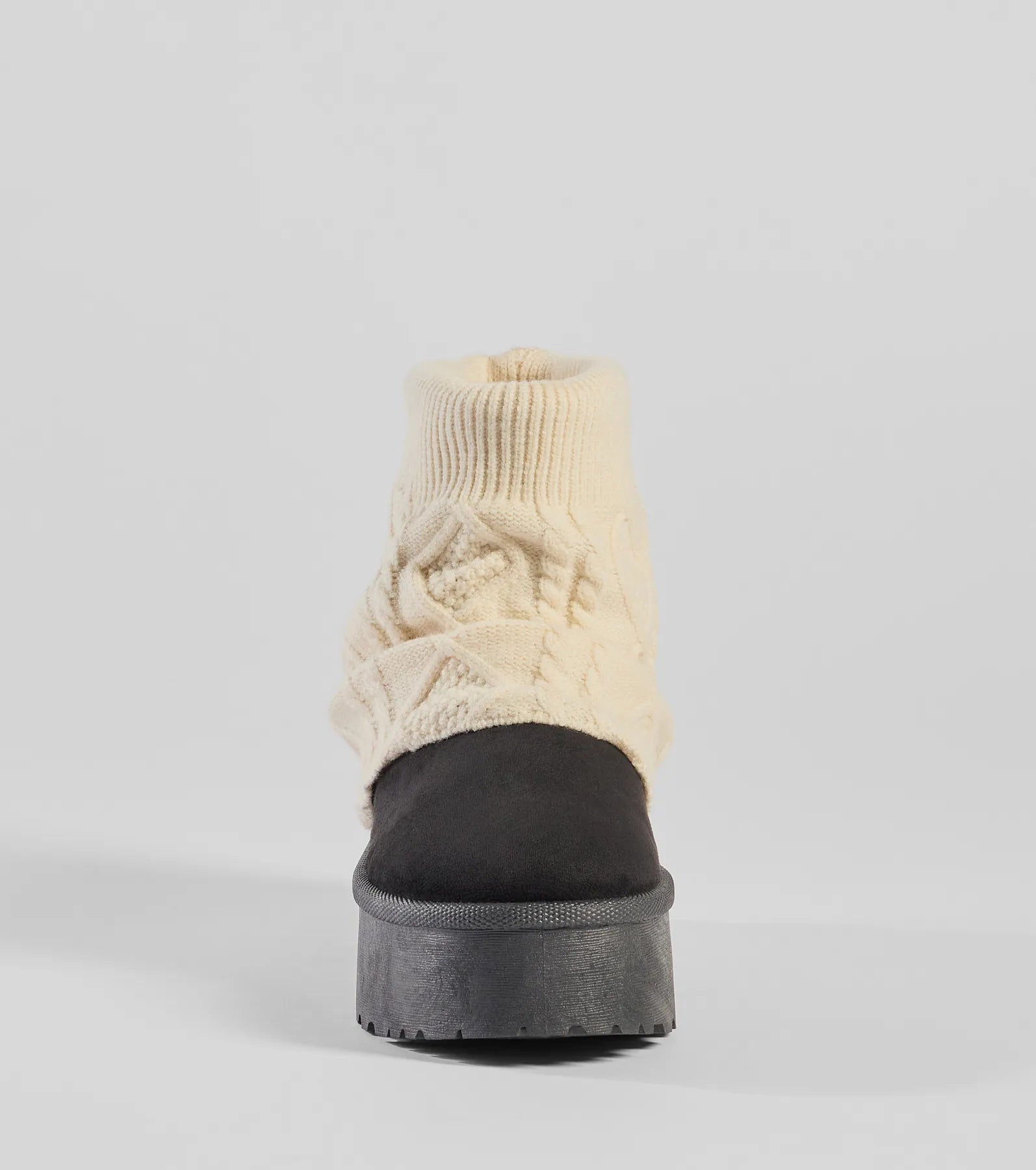 Cozy Vibes Cable Knit Platform Slippers - Image 3