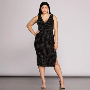 Plus Arielle Heat Stone Midi Dress