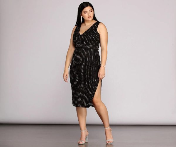 Plus Arielle Heat Stone Midi Dress - Image 2