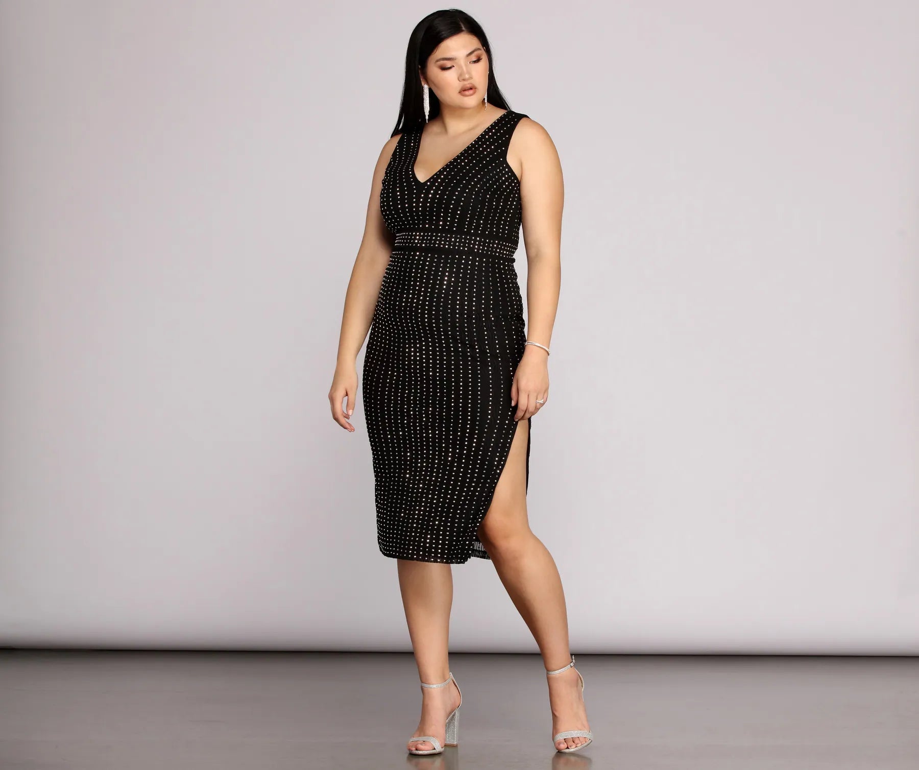Plus Arielle Heat Stone Midi Dress - Image 2