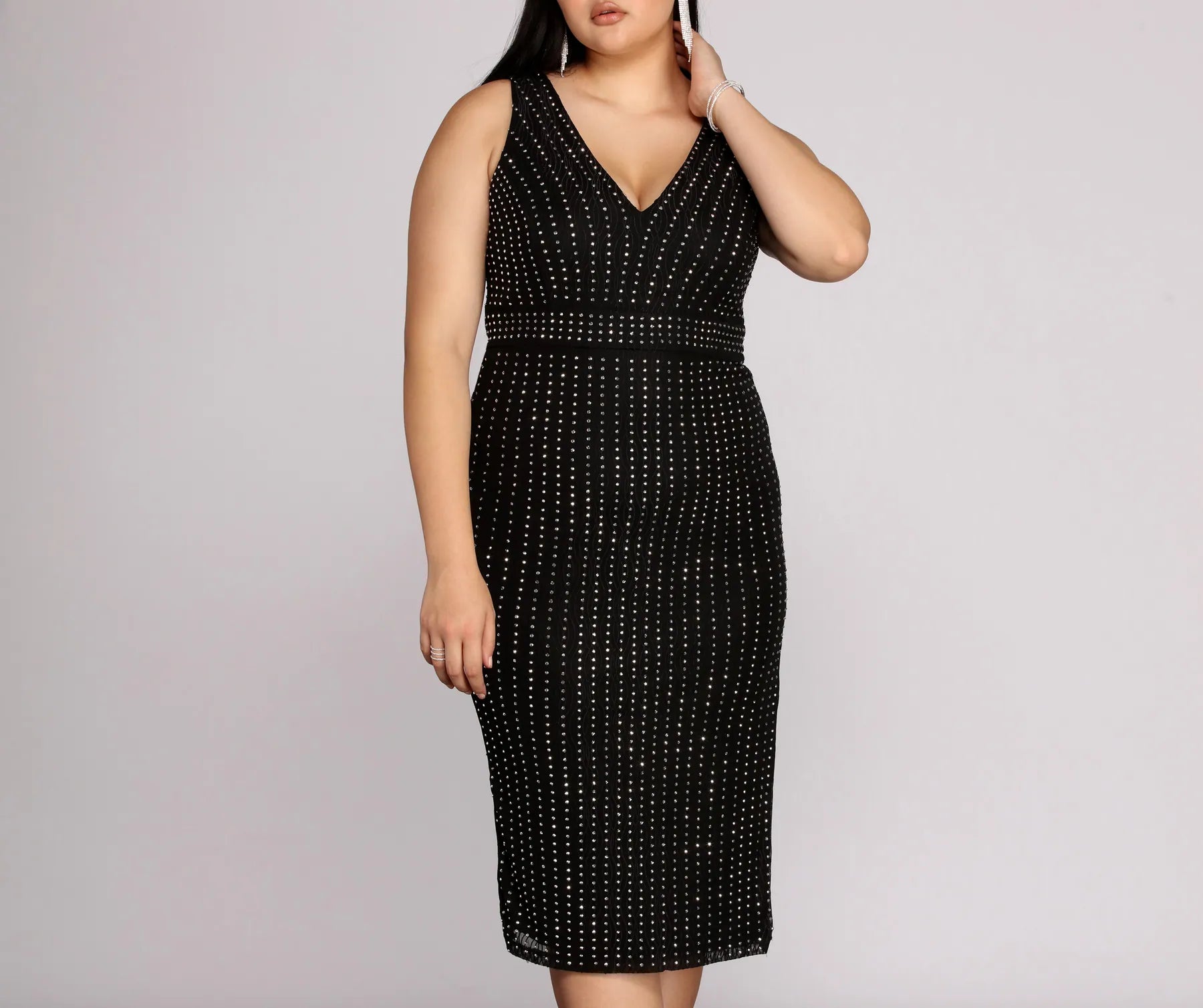 Plus Arielle Heat Stone Midi Dress - Image 3