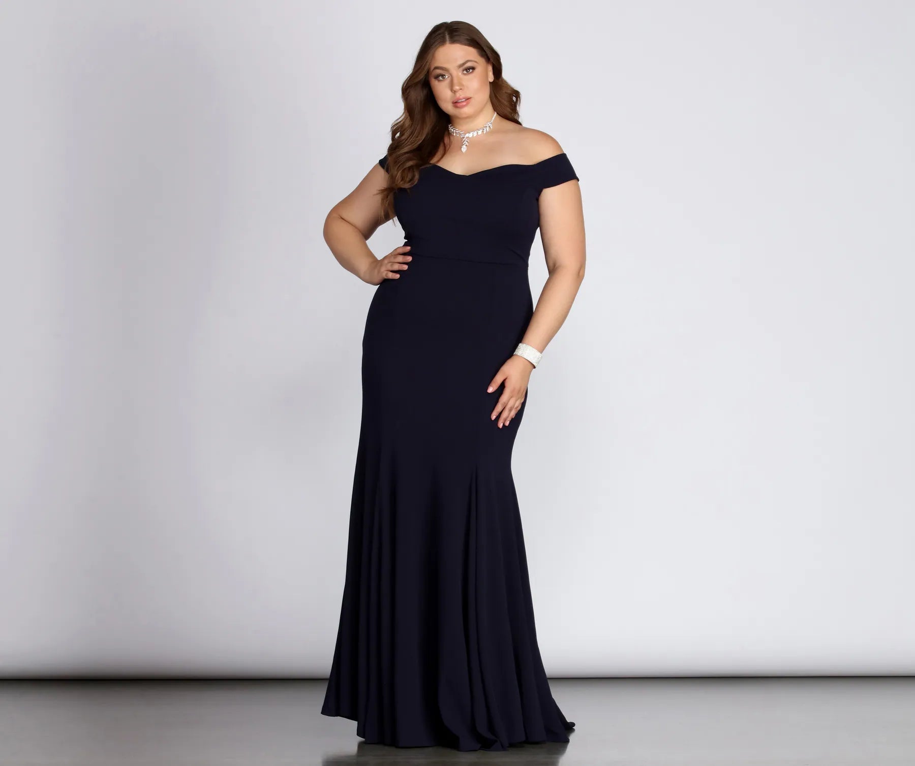 Plus Briar Formal Off The Shoulder Dress - Image 5