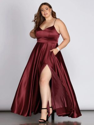 Daria Formal High Slit Satin Dress