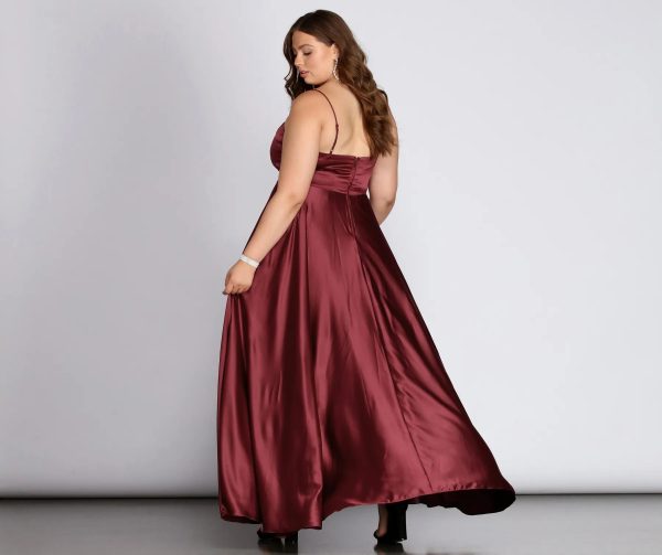 Daria Formal High Slit Satin Dress - Image 4