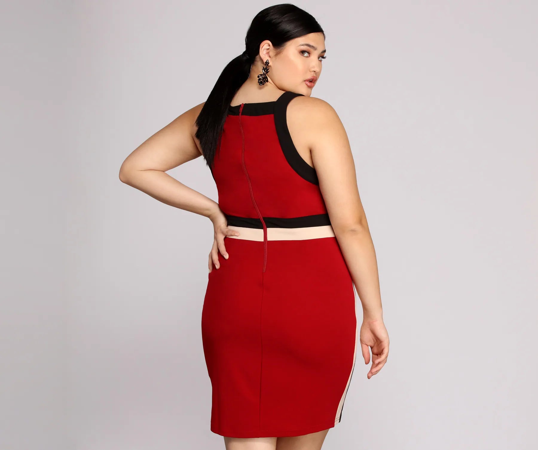 Plus Color Block Midi Dress - Image 6