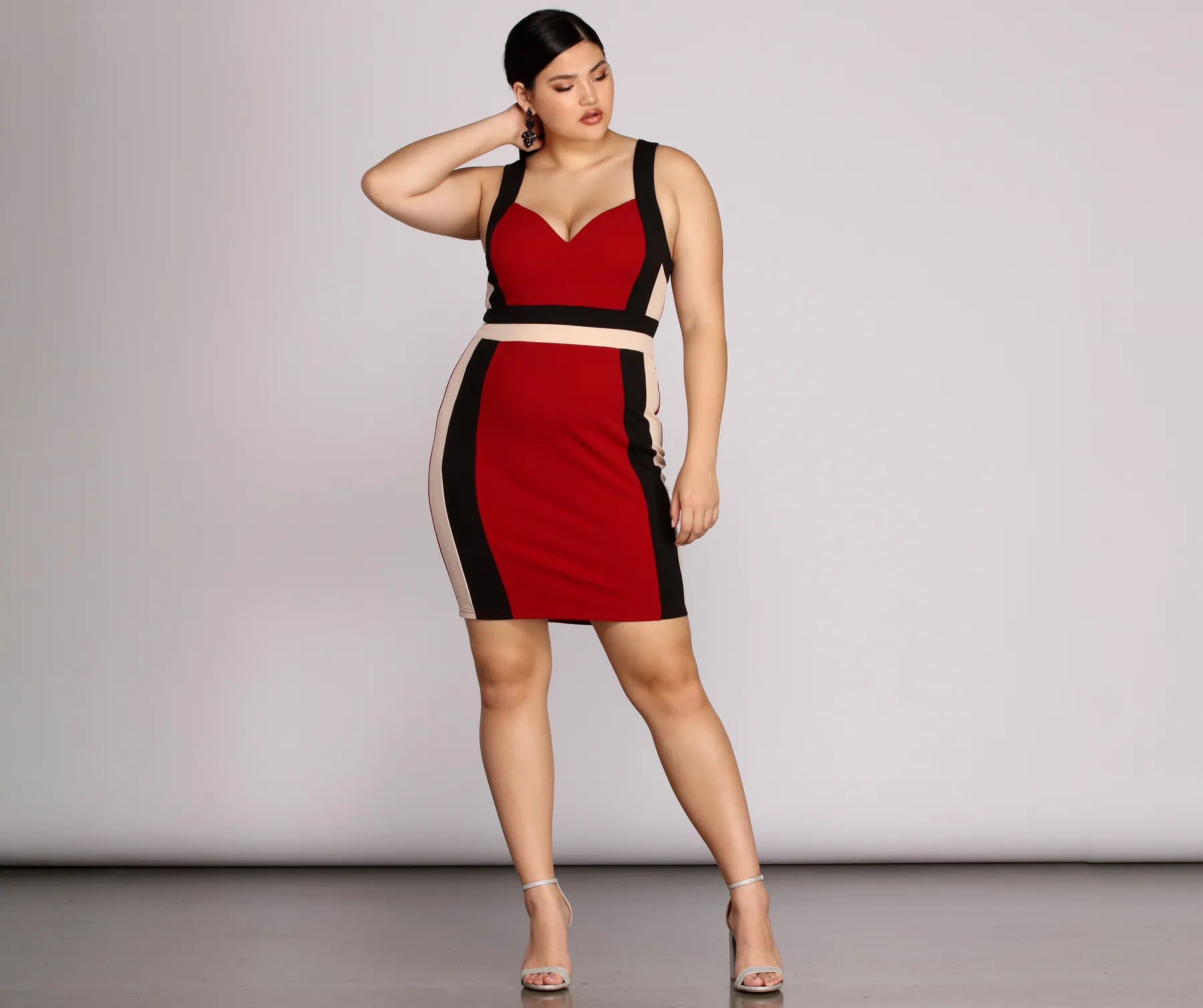 Plus Color Block Midi Dress - Image 7