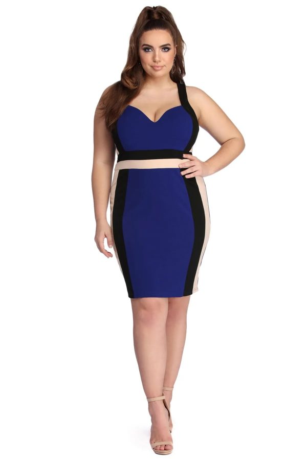 Plus Color Block Midi Dress - Image 3