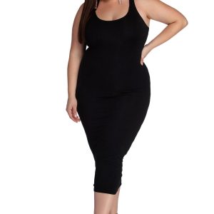 Plus Basic Essentials Midi Dress