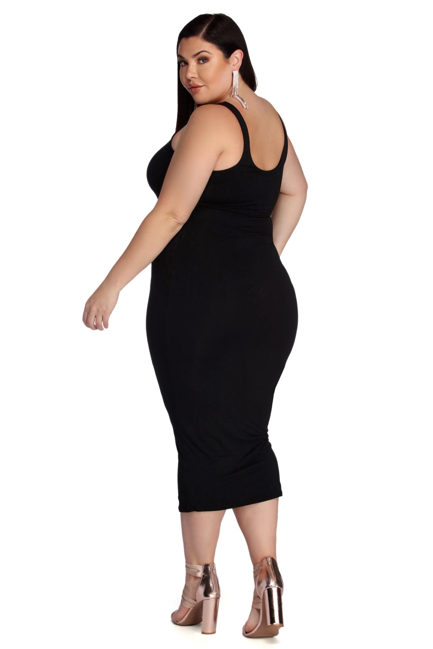 Plus Basic Essentials Midi Dress - Image 2